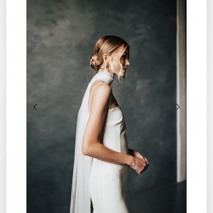 Handmade Italian tulle chapel length bridal scarf